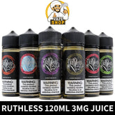 Ruthless E-juice 120ML 3mg All Flavors
