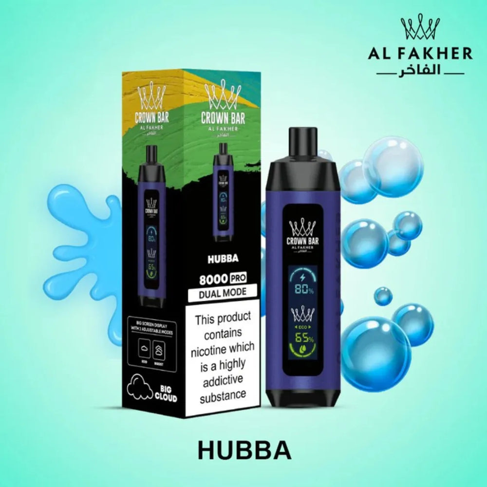 Best Al Fakher-Crown Bar Pro 8000 Puffs_Dual Mode— Hubba near me in uae 