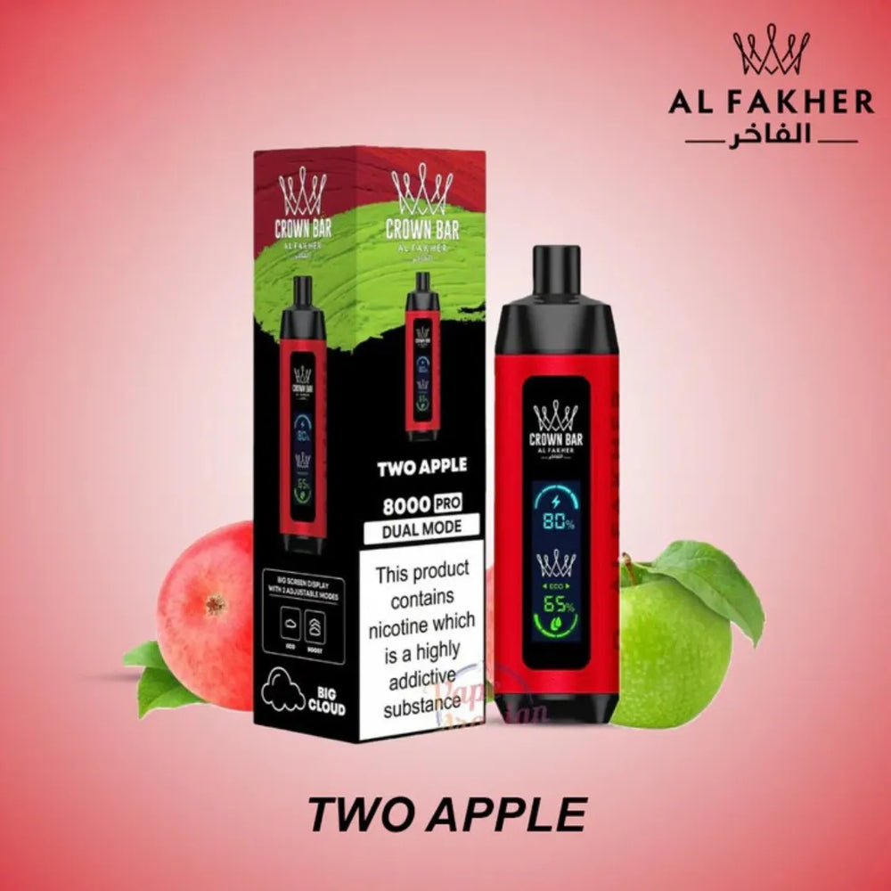 Best Al Fakher-Crown Bar Pro 8000 Puffs_Dual Mode— Two Apple Near me In Dubai