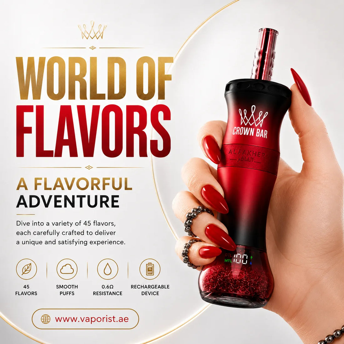 Al Fakher Crown Bar E Hose X 60000 puffs In UAE
