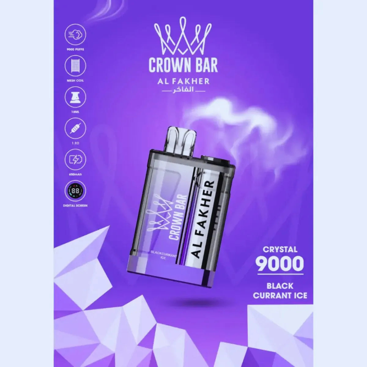 Al Fakher Crown Bar Crystal 9000 Puffs 20mg Disposable Vape