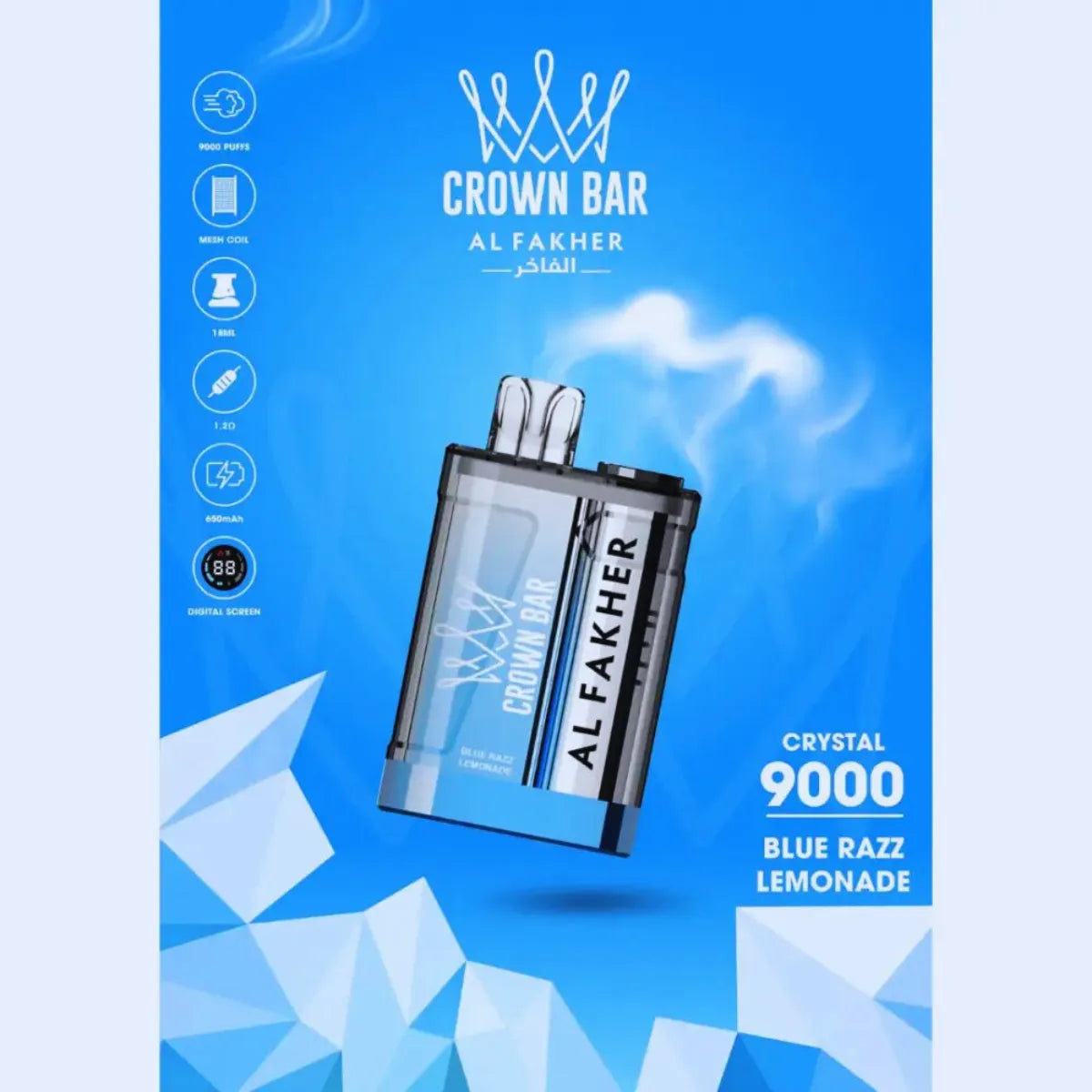 Al Fakher Crown Bar Crystal 9000 Puffs 20mg Disposable Vape