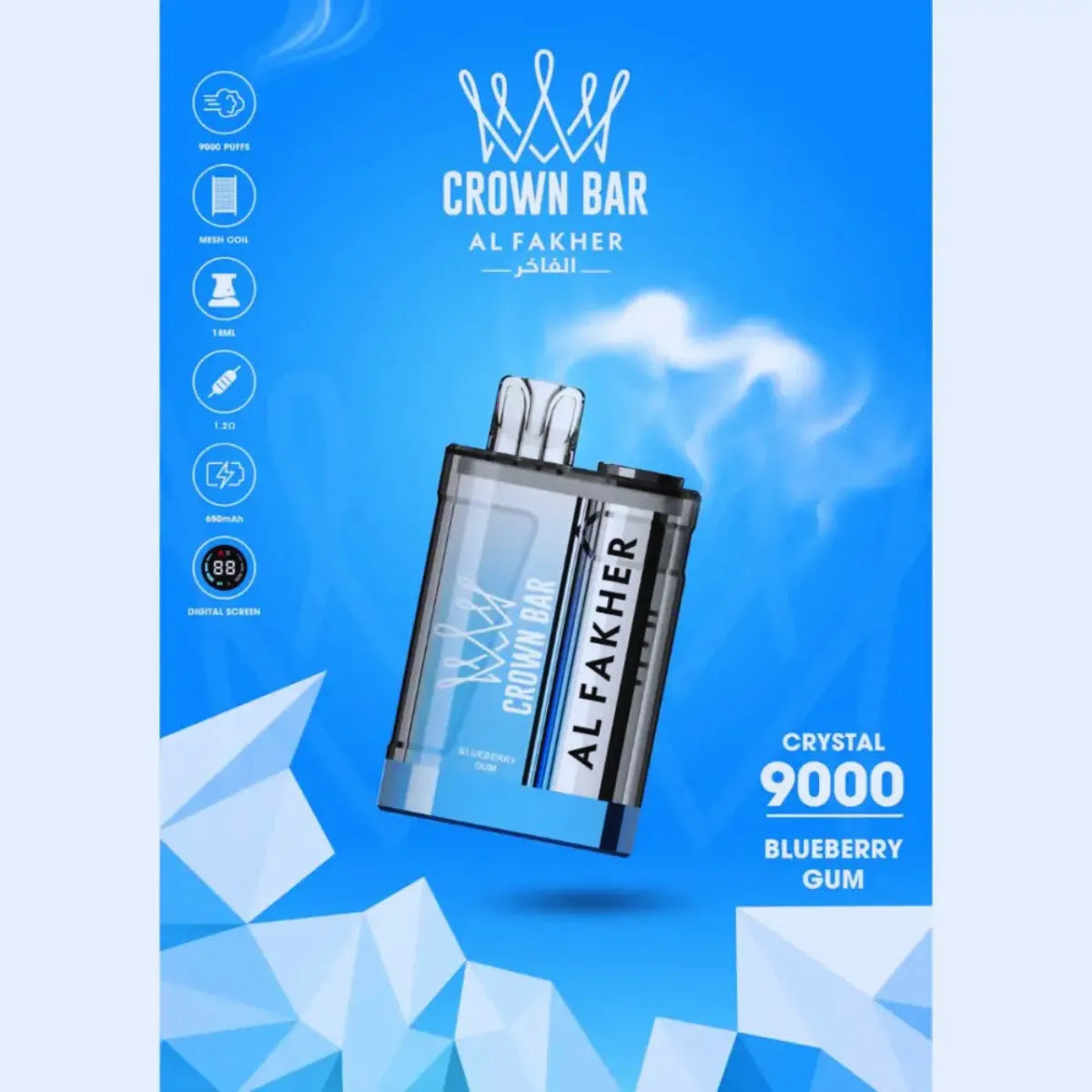 Al Fakher Crown Bar Crystal 9000 Puffs 20mg Disposable Vape
