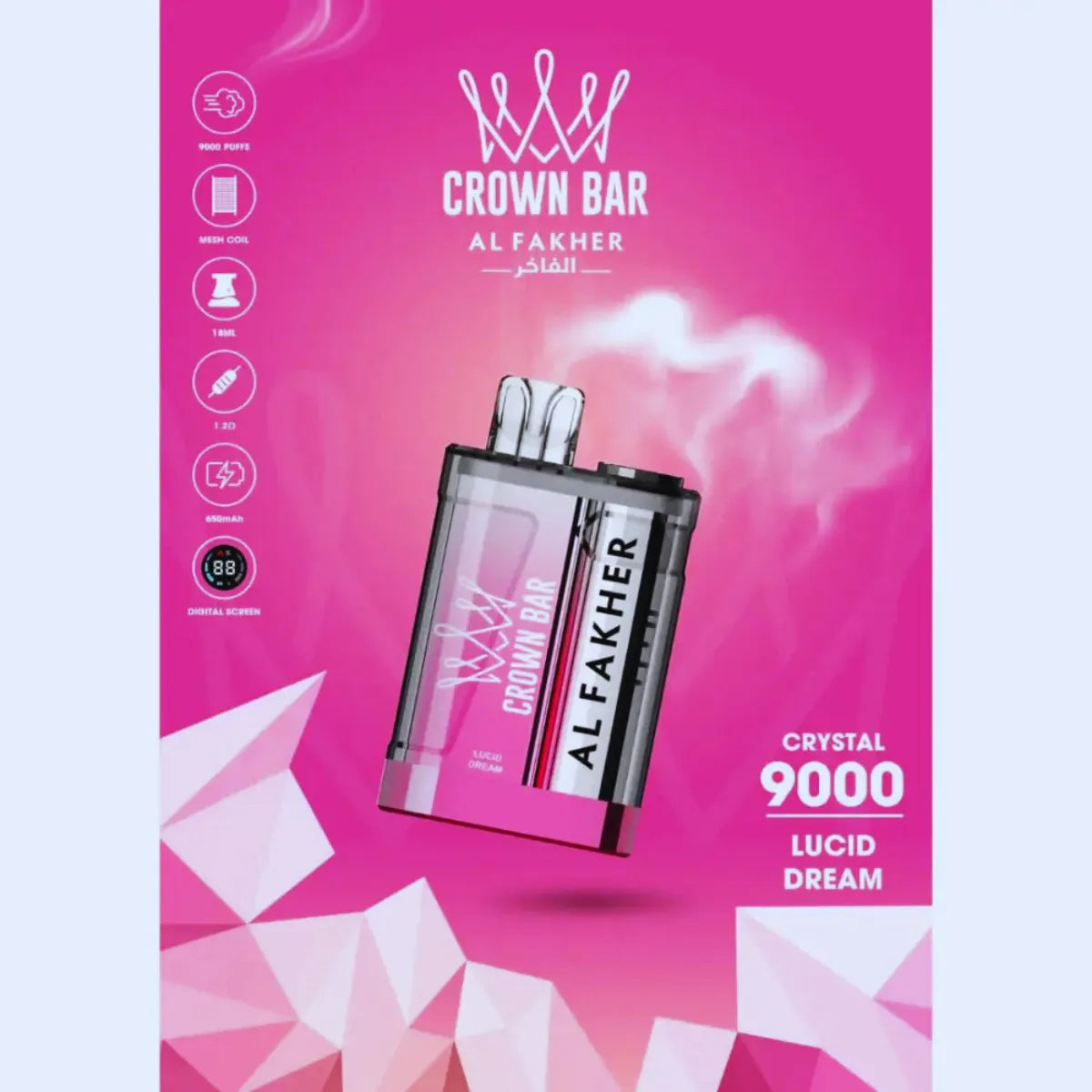 Al Fakher Crown Bar Crystal 9000 Puffs 20mg Disposable Vape