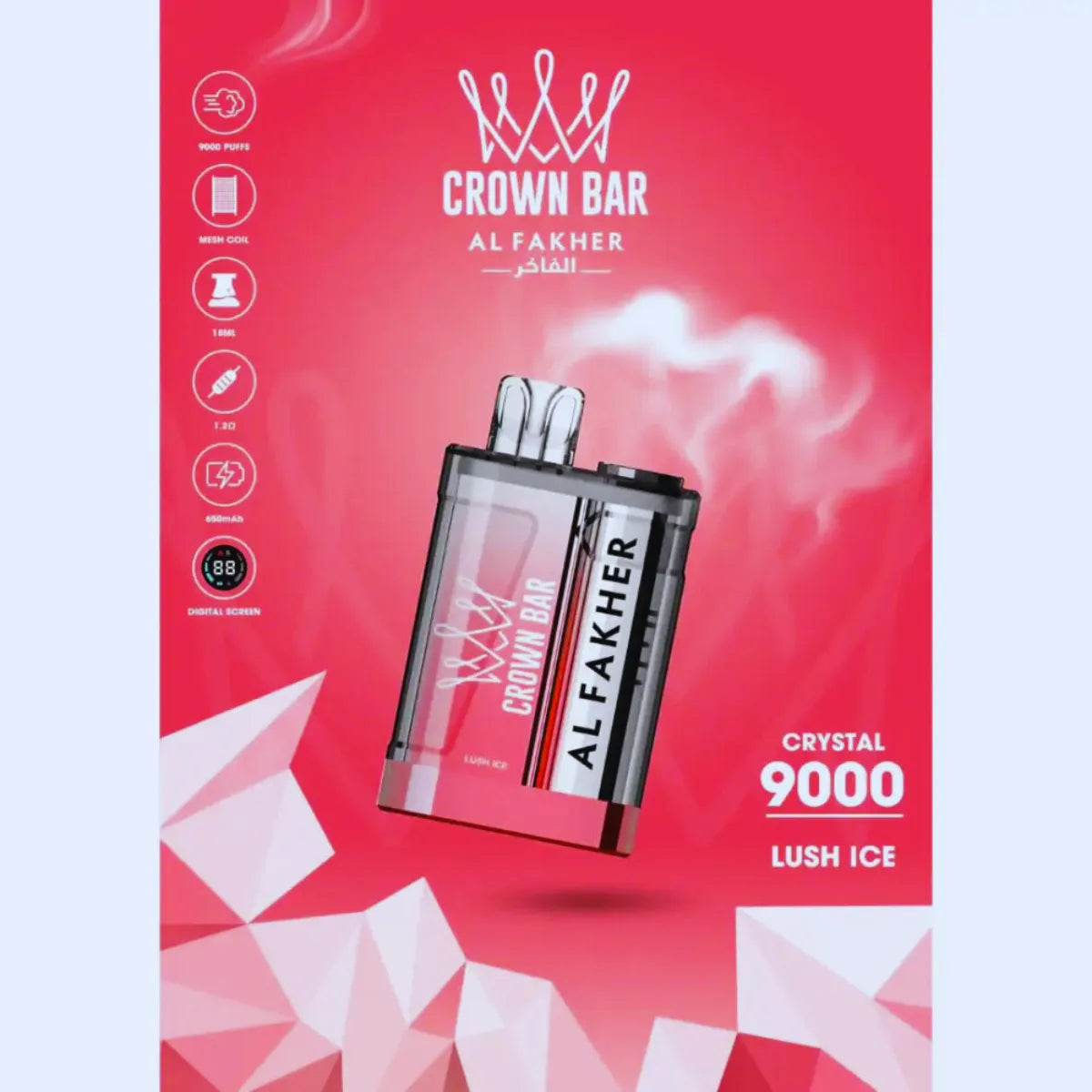 Al Fakher Crown Bar Crystal 9000 Puffs 20mg Disposable Vape