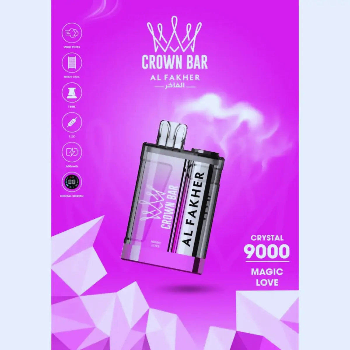 Al Fakher Crown Bar Crystal 9000 Puffs 20mg Disposable Vape