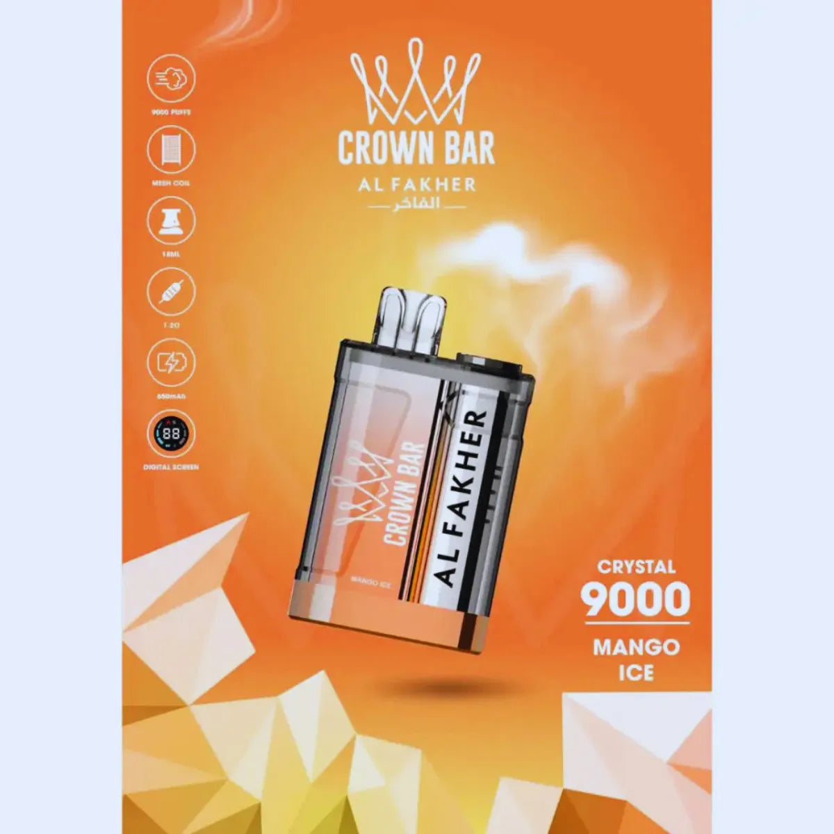 Al Fakher Crown Bar Crystal 9000 Puffs 20mg Disposable Vape