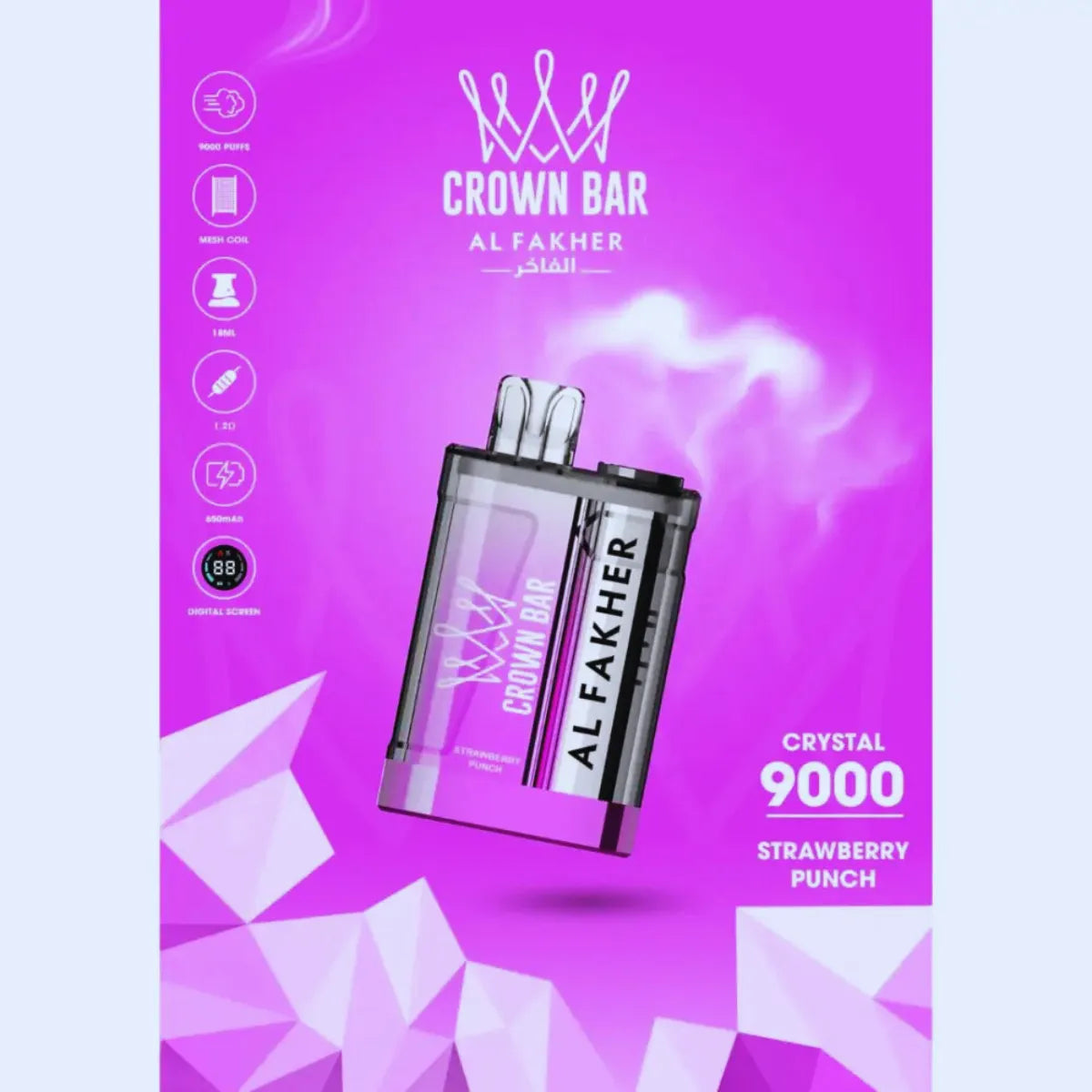 Al Fakher Crown Bar Crystal 9000 Puffs 20mg Disposable Vape