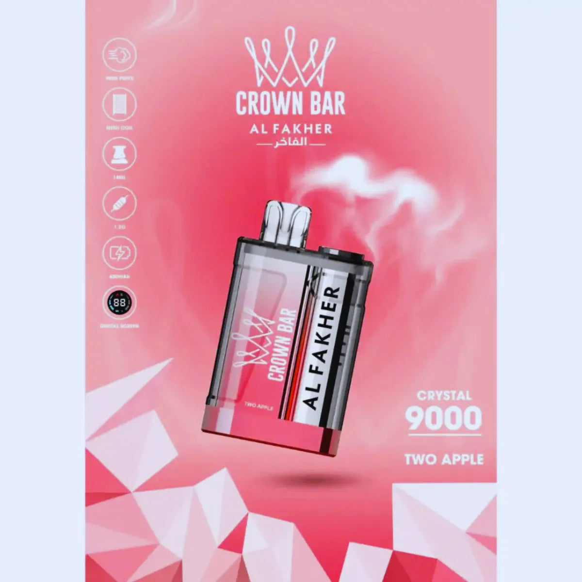 Al Fakher Crown Bar Crystal 9000 Puffs 20mg Disposable Vape