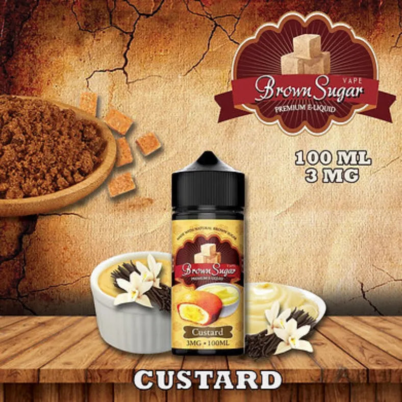 BROWN SUGAR PREMIUM VAPE JUICE 100ML E-LIQUID- CUSTARD 