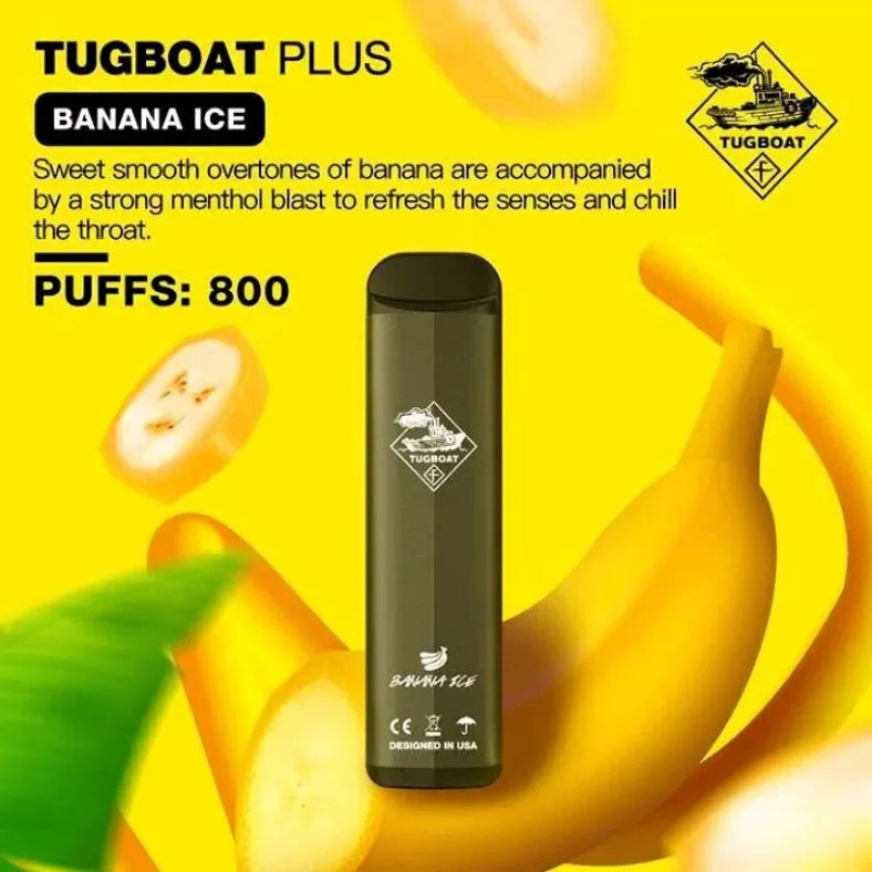  Banana ice - Tugboat Plus 800 Puffs Disposable Vape in Dubai, UAE 