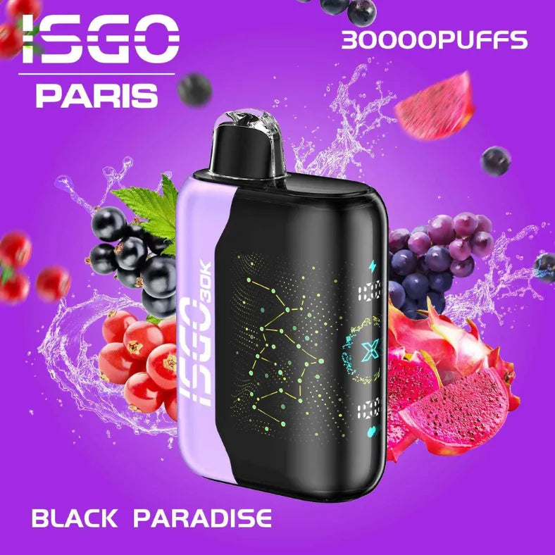 Black Paradise - ISGO Bar Paris X 30000 Puffs Disposable Vape 50mg in Dubai, UAE