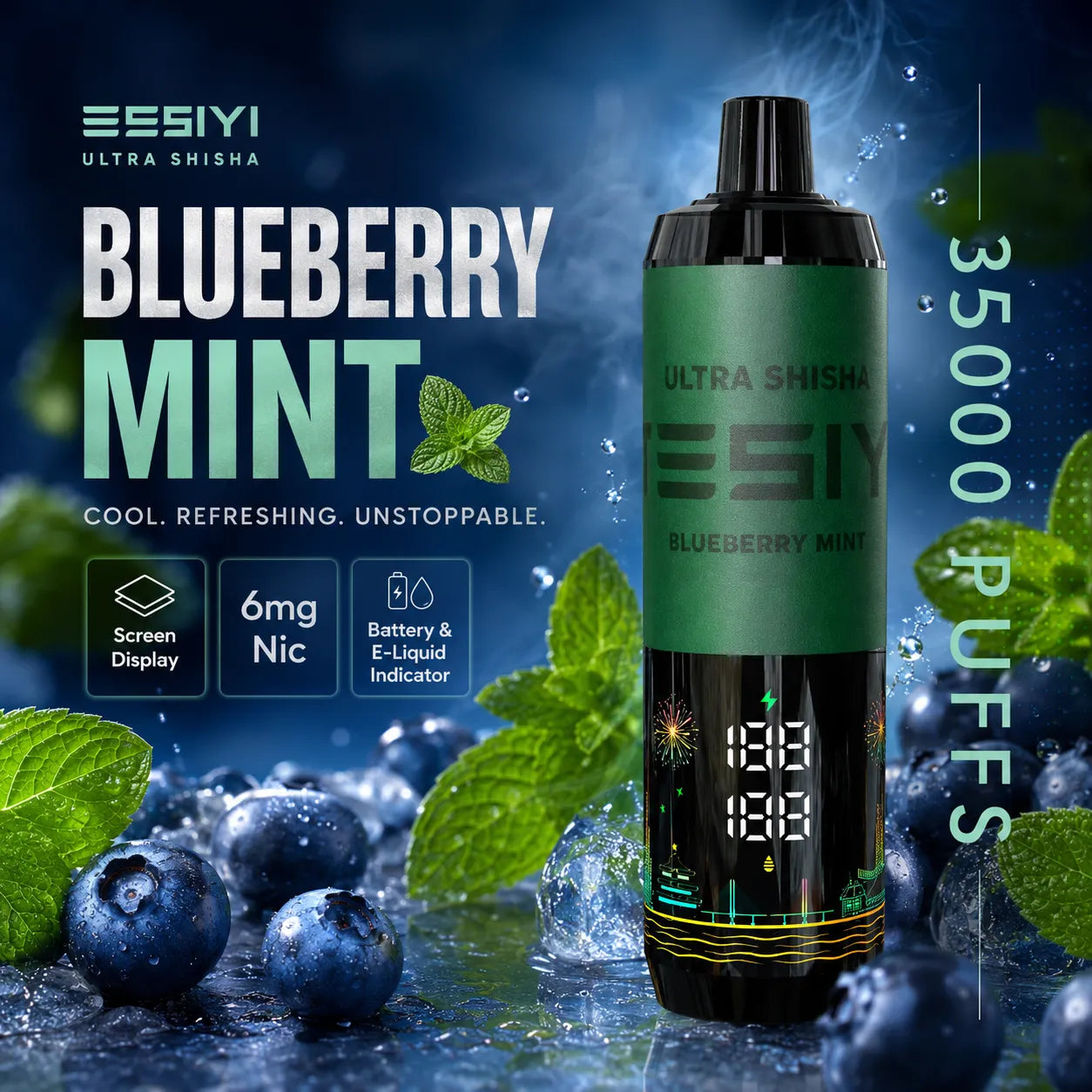 TESIYI Ultra Shisha 35000 Puffs Disposable Vape 6mg