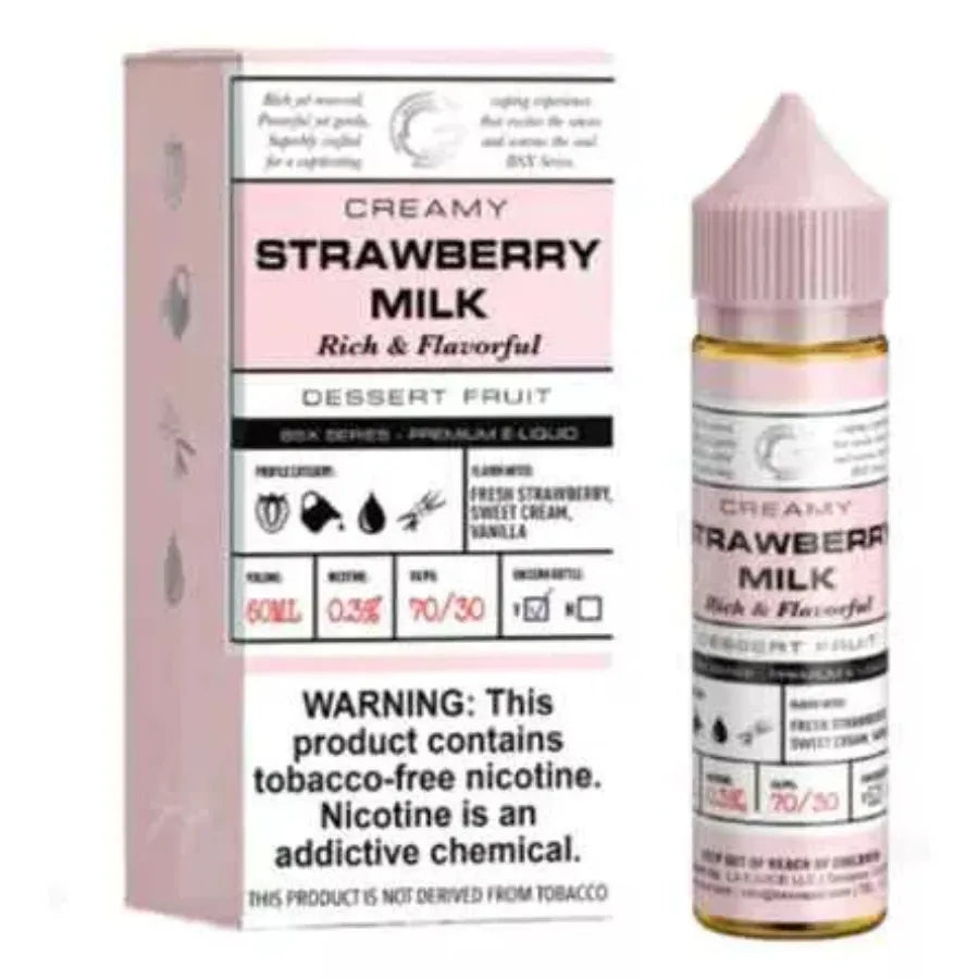 Strawberry Milk - GLAS Basix Series 60ml E-Liquid in 3mg & 6mg Nicotine in Dubai