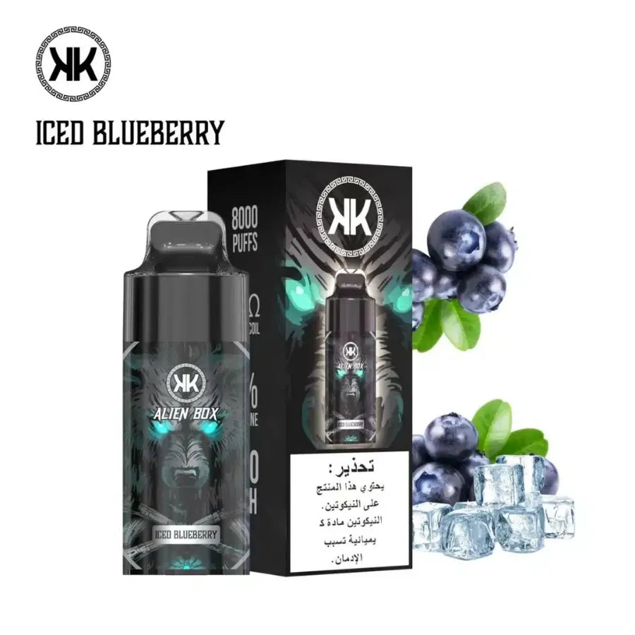 Iced Blueberry - KK Energy Alien Box 8000 Puffs Disposable Vape in Dubai, UAE