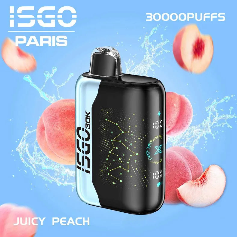 Juicy Peach- ISGO Bar Paris X 30000 Puffs Disposable Vape 50mg in Dubai, UAE
