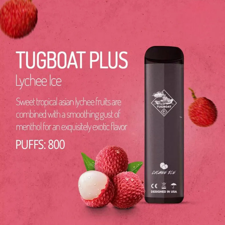 Lychee Ice  - Tugboat Plus 800 Puffs Disposable Vape in Dubai, UAE 