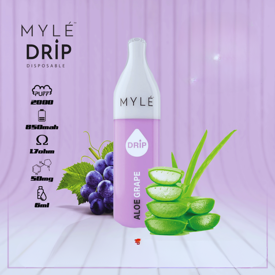 MYLE DRIP 2000 PUFFS 5% DISPOSABLE VAPE IN UAE DUBAI
