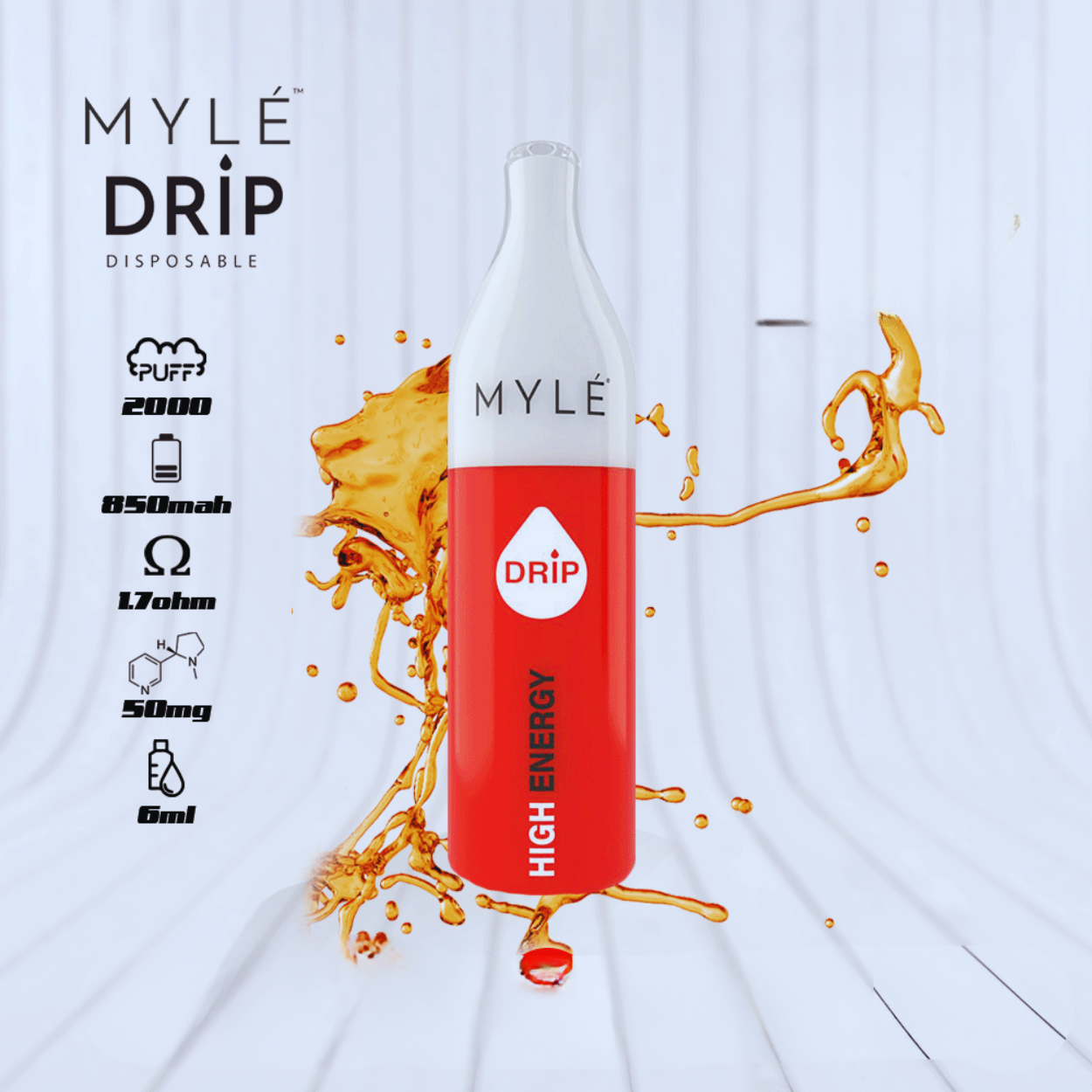 MYLE DRIP 2000 PUFFS 5% DISPOSABLE VAPE IN UAE DUBAI