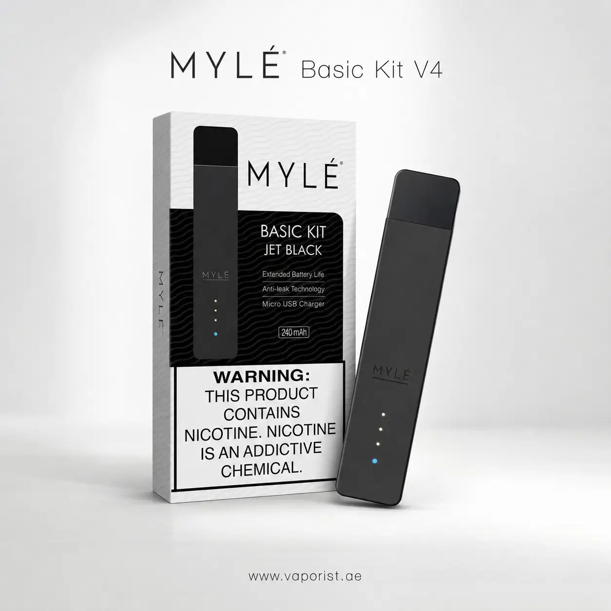 MYLE Basic Kit Jet Black disposable vape jet black