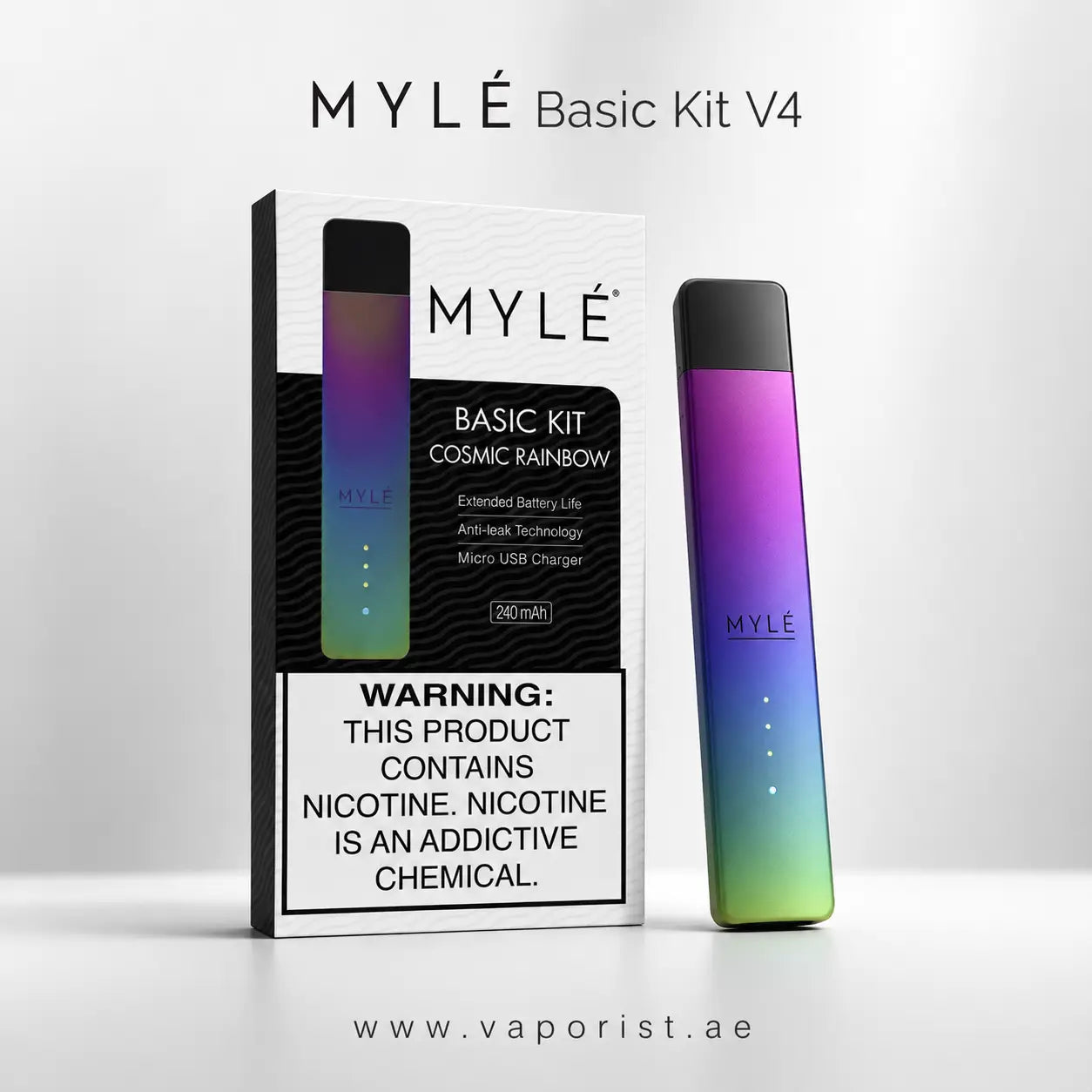 MYLE Basic Kit V4 disposable vape Cosmic rainbow