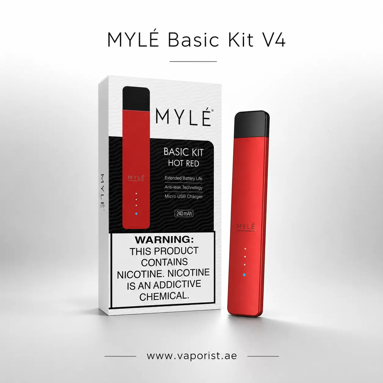 MYLE Basic Kit V4 vape device red and black