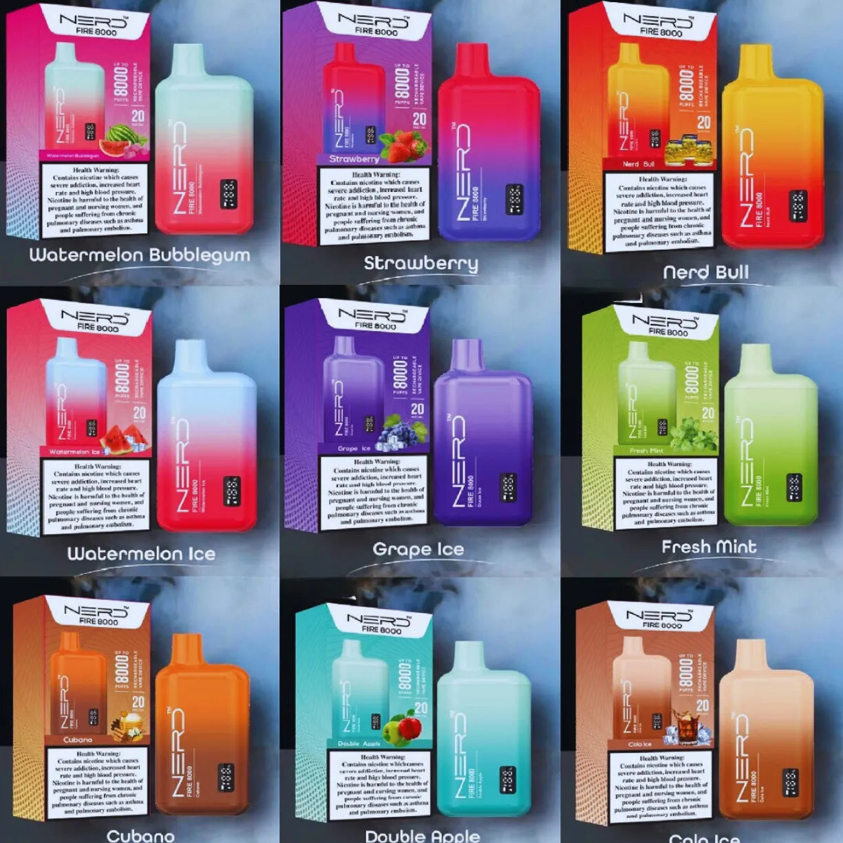 NERD FIRE 8000 PUFFS DISPOSABLE VAPE IN DUBAI