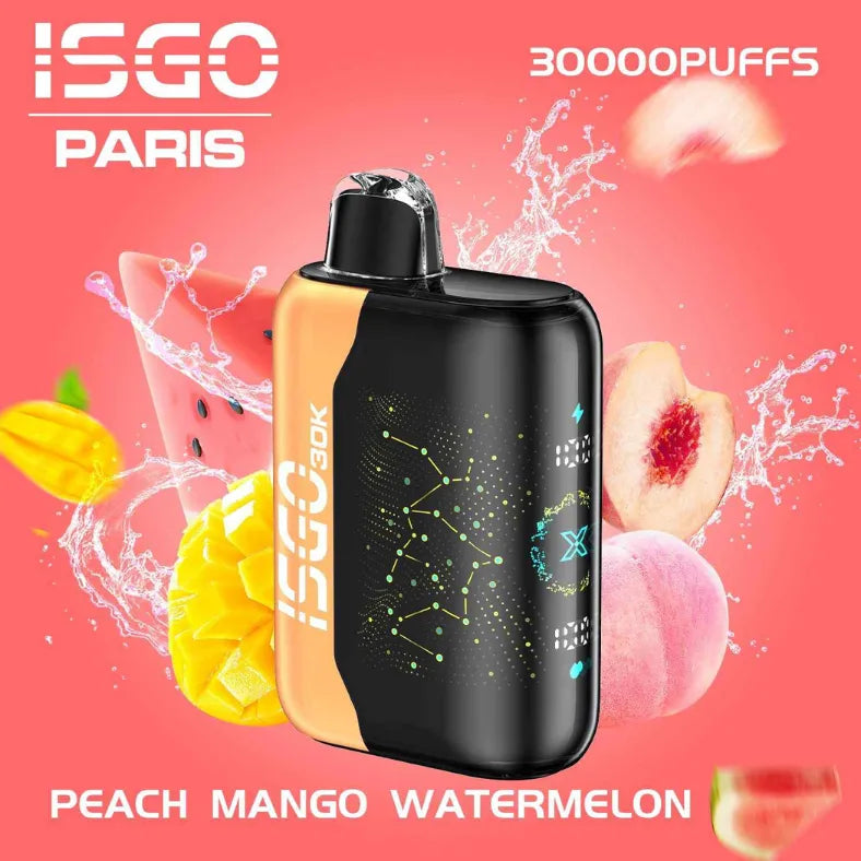 Peach Mango Watermelon - ISGO Bar Paris X 30000 Puffs Disposable Vape 50mg in Dubai, UAE