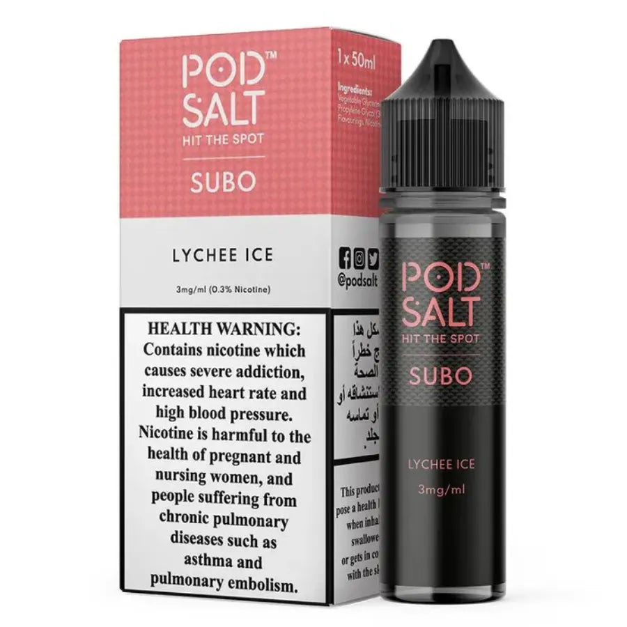 Lychee Ice  - Pod Salt Subo 50ml Vape E-Liquid in Dubai, UAE