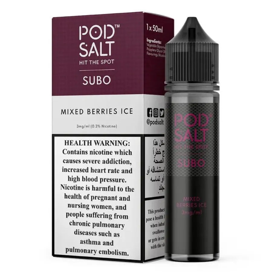 mixed Berries Ice  - Pod Salt Subo 50ml Vape E-Liquid in Dubai, UAE