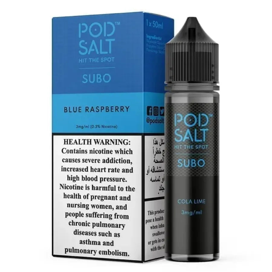Blue Raspberry  - Pod Salt Subo 50ml Vape E-Liquid in Dubai, UAE