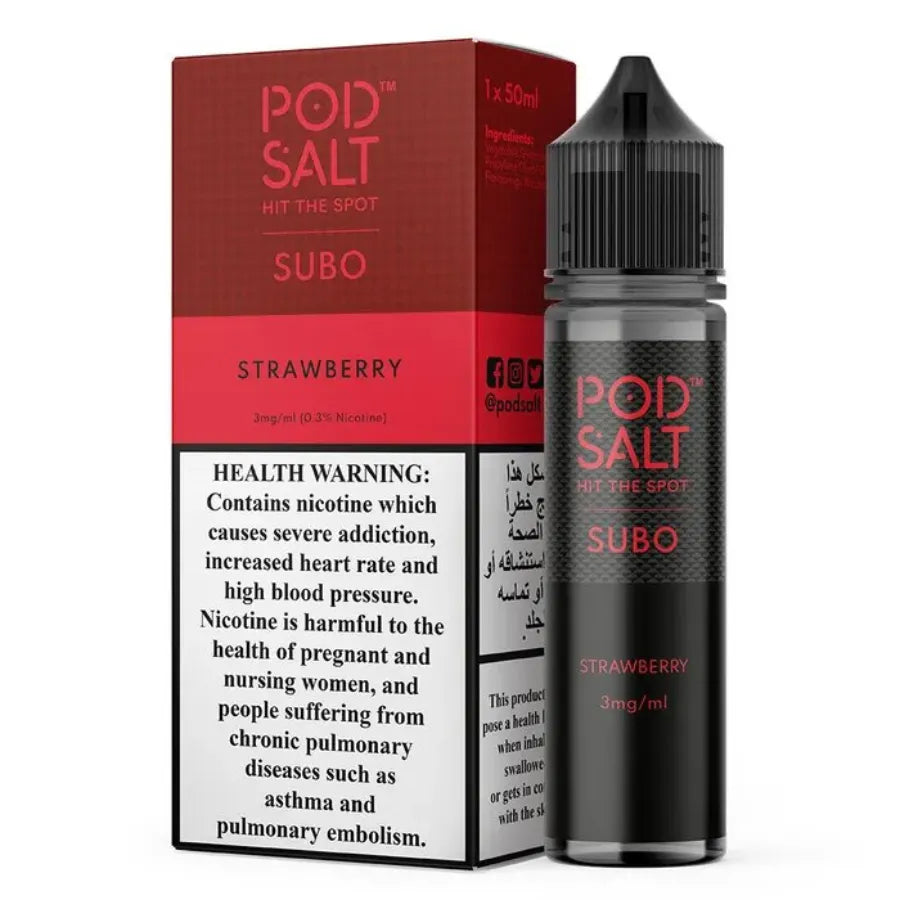 Strawberry  - Pod Salt Subo 50ml Vape E-Liquid in Dubai, UAE