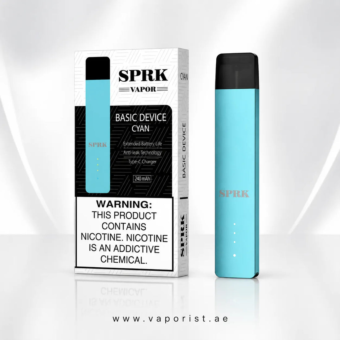 SPRK Vapor Basic Pod System Night Black rechargeable kit UAE