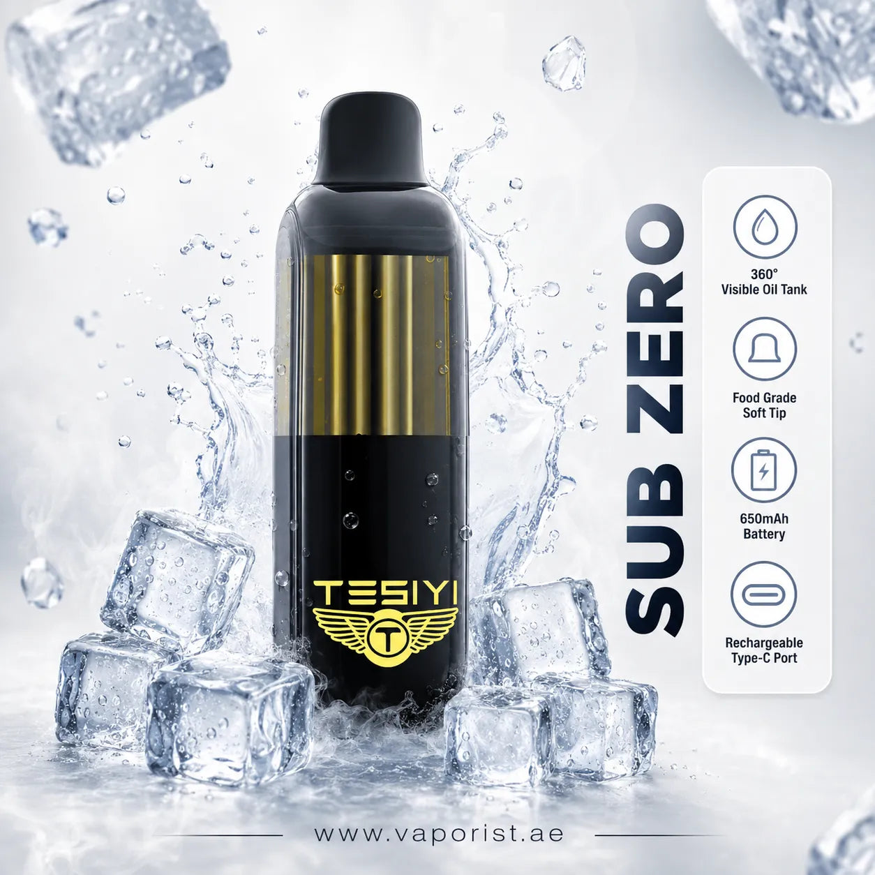 SUB ZERO TESSIYI vape 650mAh battery