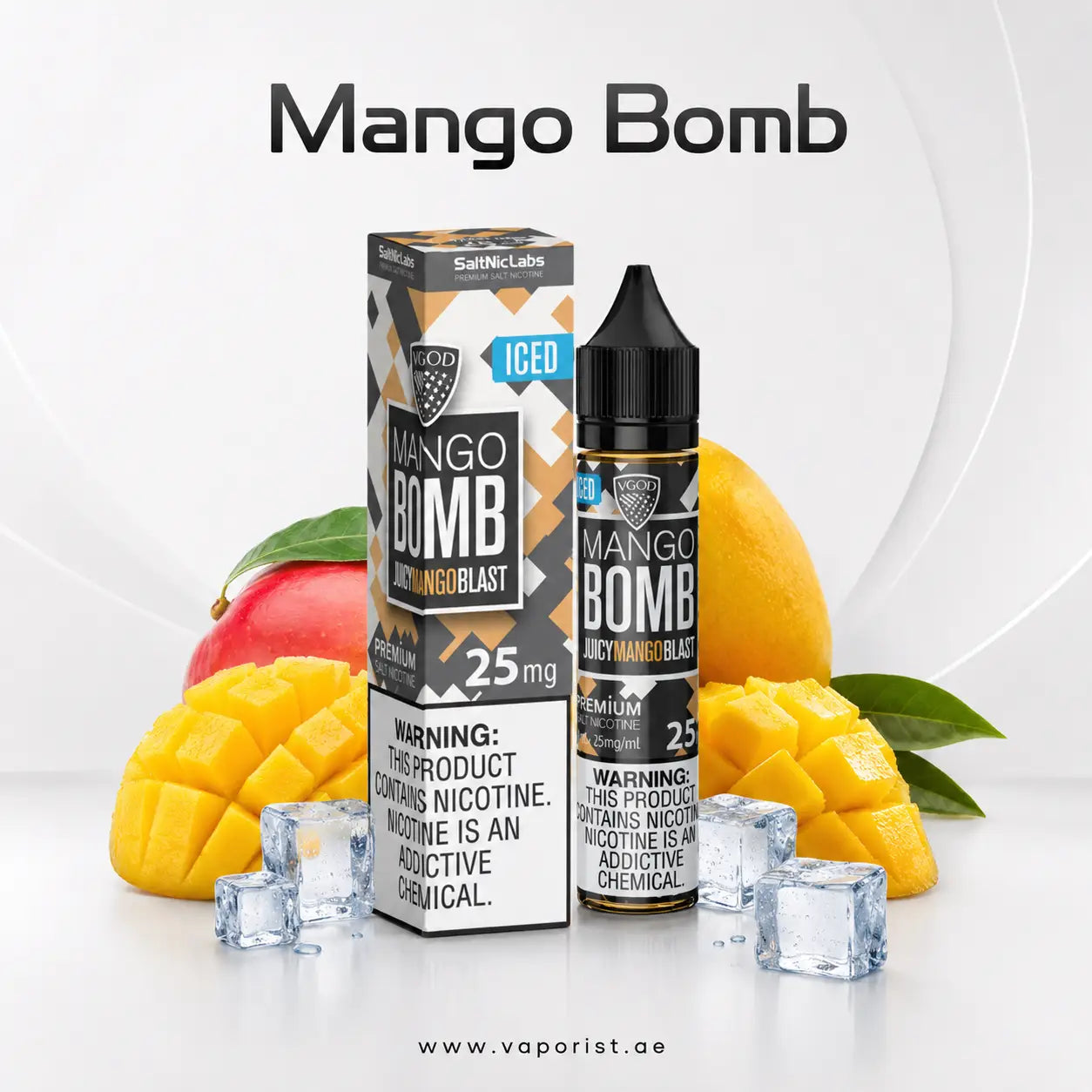 Salts Labs Mango Bomb Iced nicotine salt e-liquid bottle