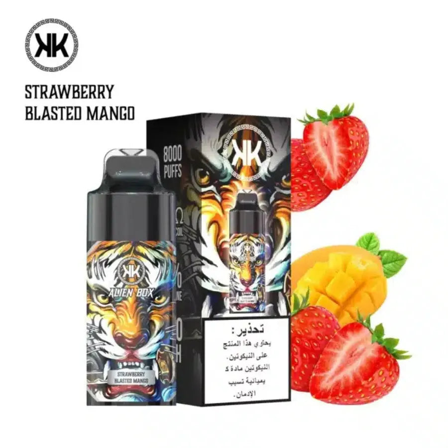 Strawberry Blasted Mango - KK Energy Alien Box 8000 Puffs Disposable Vape in Dubai, UAE