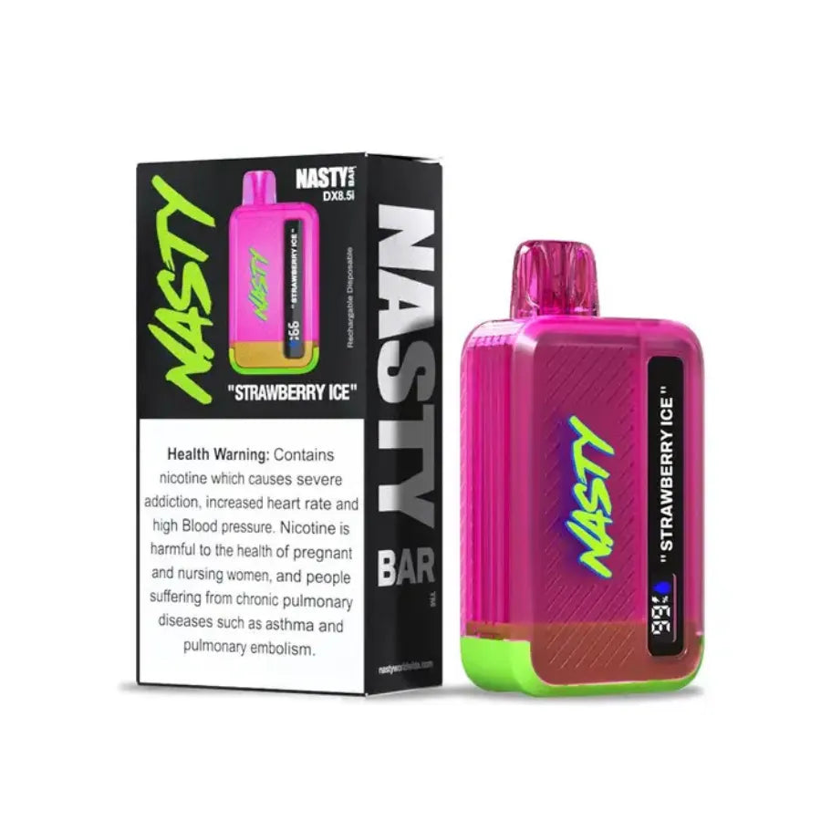 Strawberry Ice- Nasty Bar 8500 Puffs Disposable Vape 20mg in Dubai, UAE