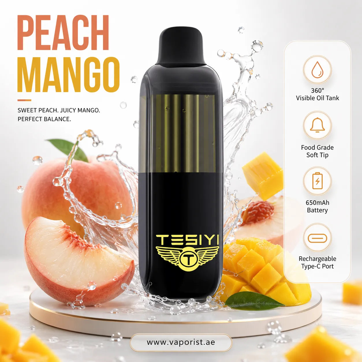 TESIYI PEACH MANGO black vape