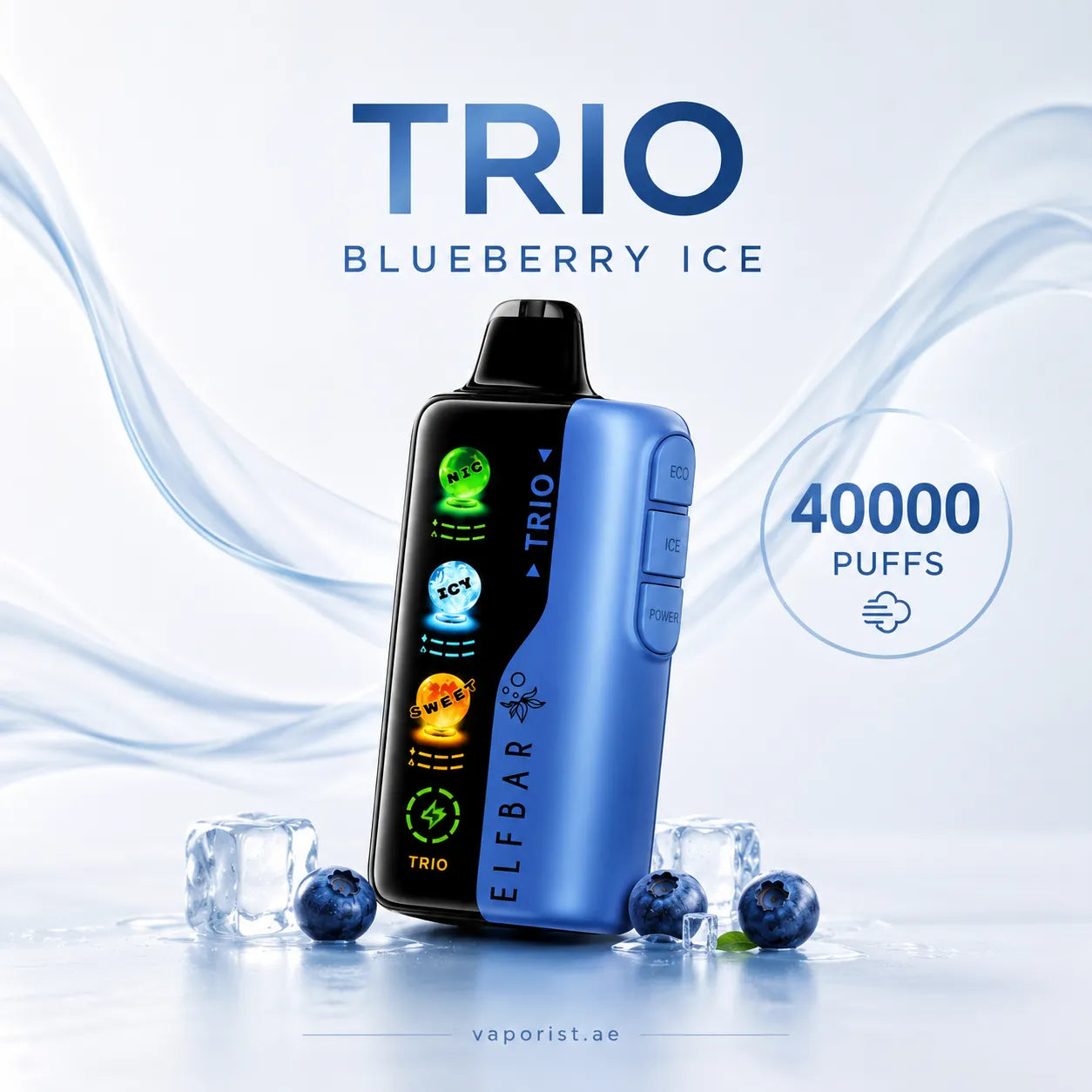 TRIO BLUEBERRY ICE by ELFBAR 40000 PUFFS