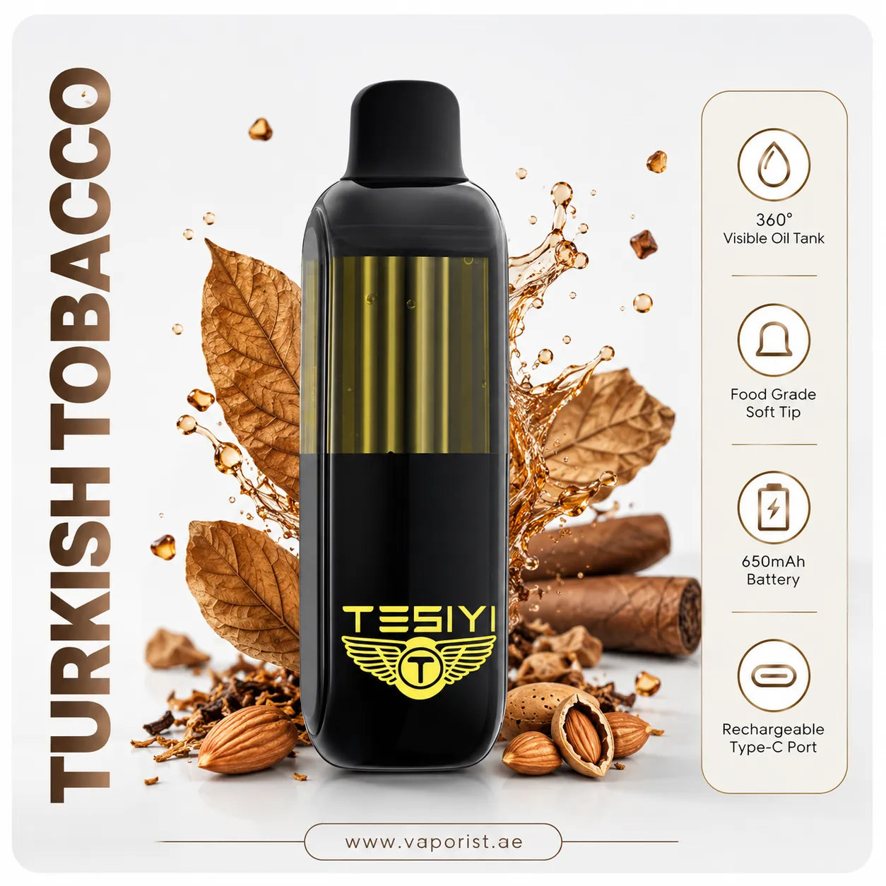 TURKISH TOBACCO black disposable vape