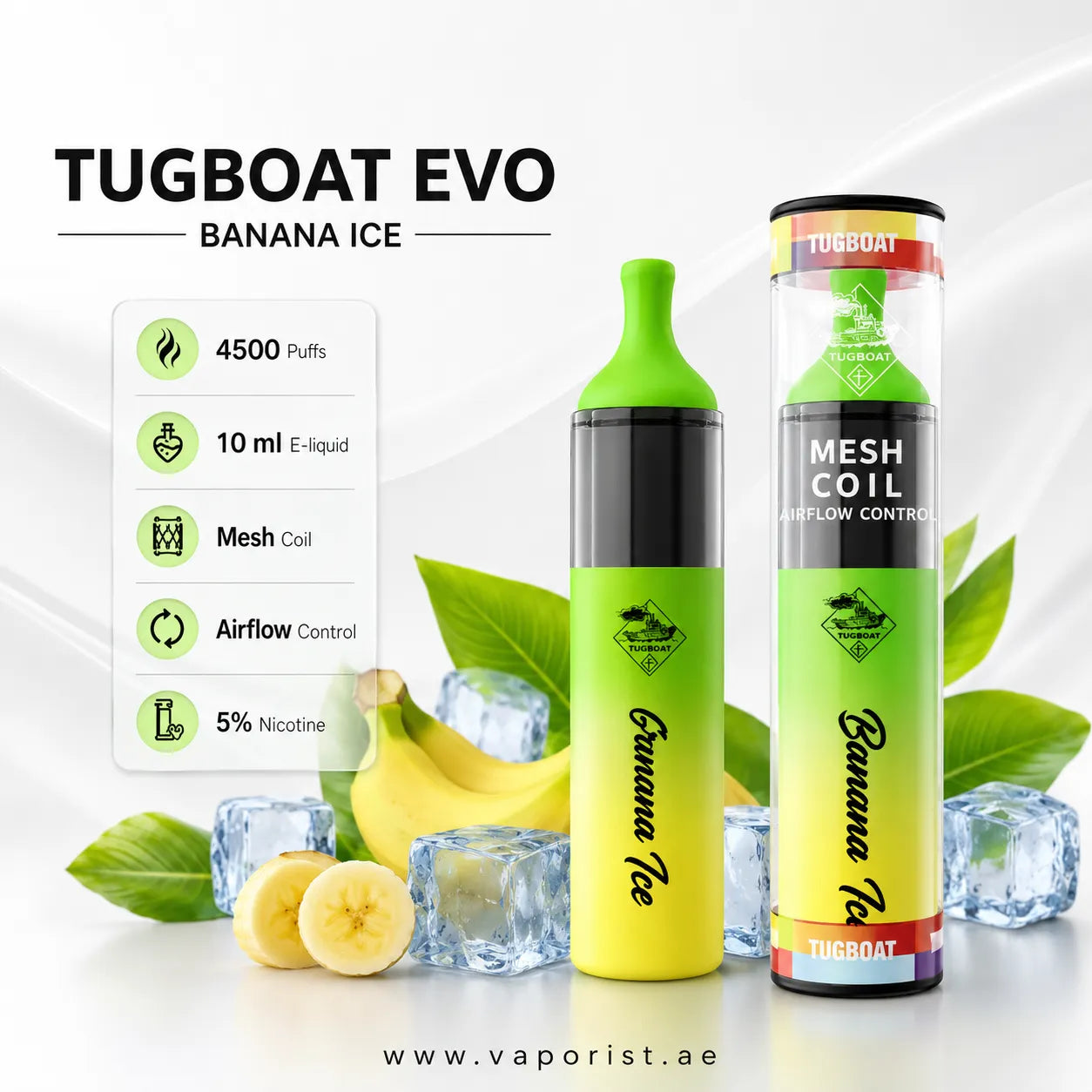 Tugboat EVO Banana Ice e-liquid vape 