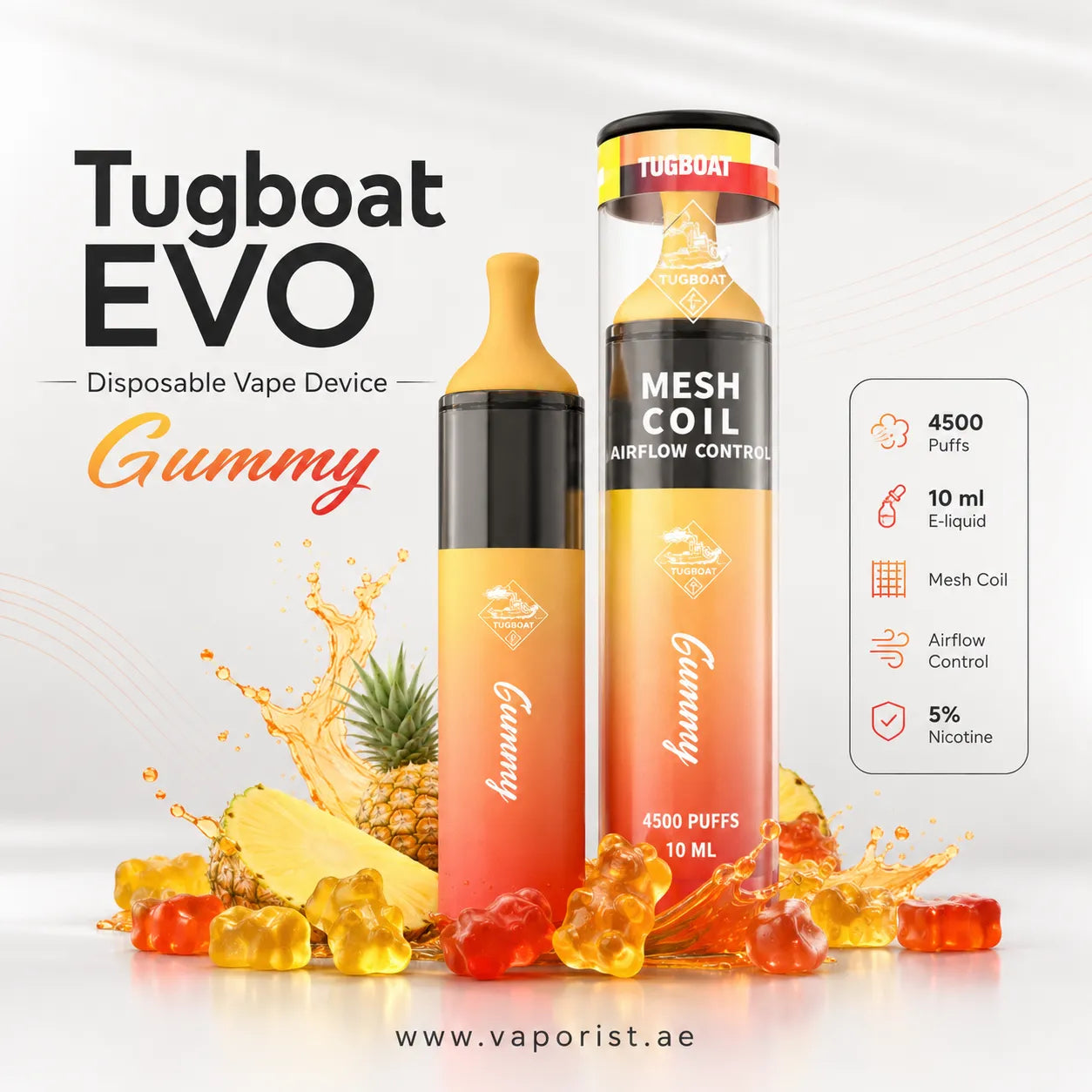 Tugboat EVO disposable vape device gummy