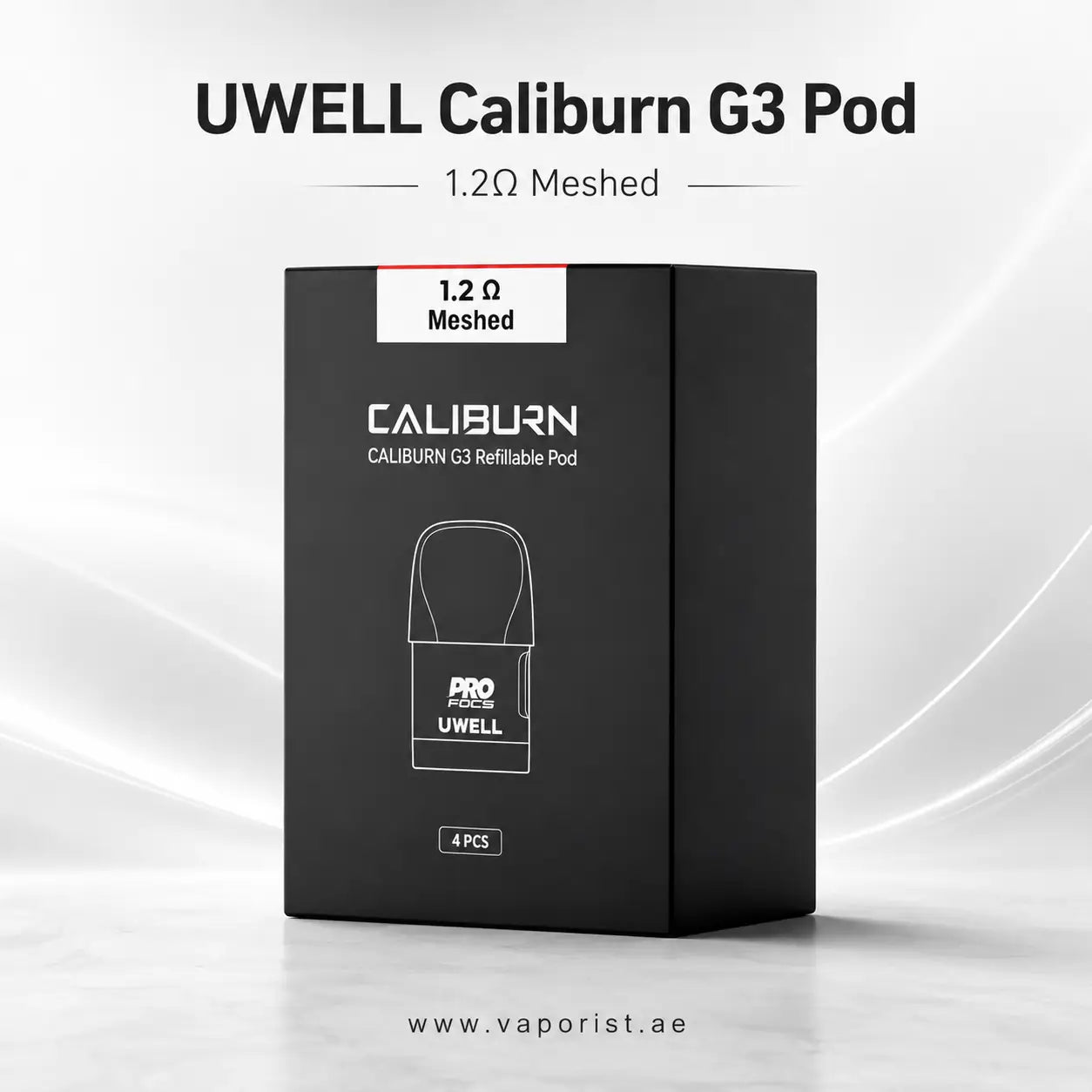 Black UWELL Caliburn G3 Pod 1.2 Ohm meshed