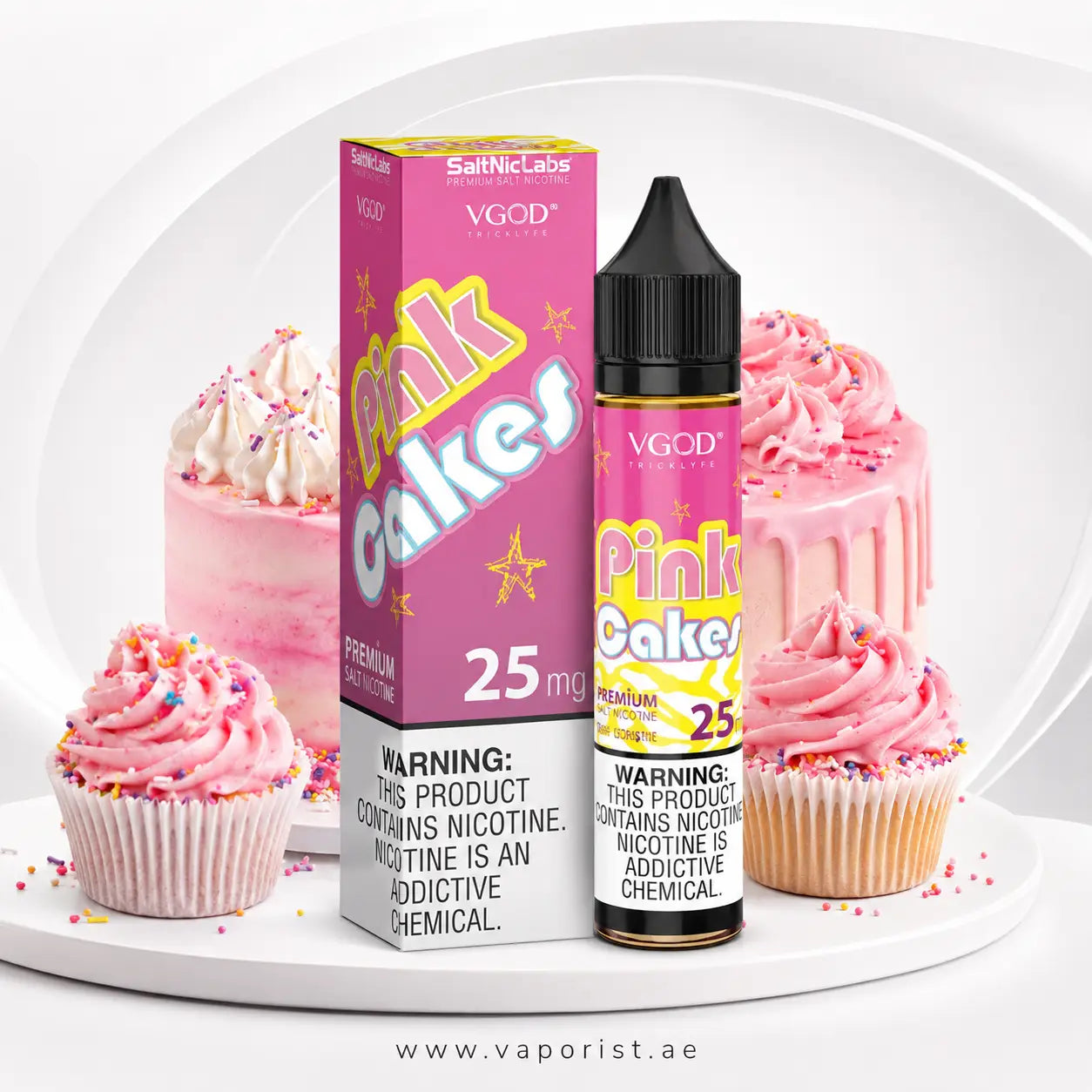 VGOD SaltNicLabs 'Pink Cakes' 25mg e-liquid bottle