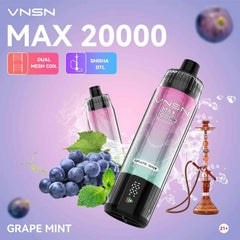 Grape Mint -  - VNSN Max Shisha 20000 Puffs 0% Nicotine Disposable Vape in Dubai, UAE