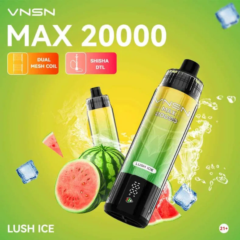 Lush Ice  - VNSN Max Shisha 20000 Puffs 0% Nicotine Disposable Vape in Dubai, UAE