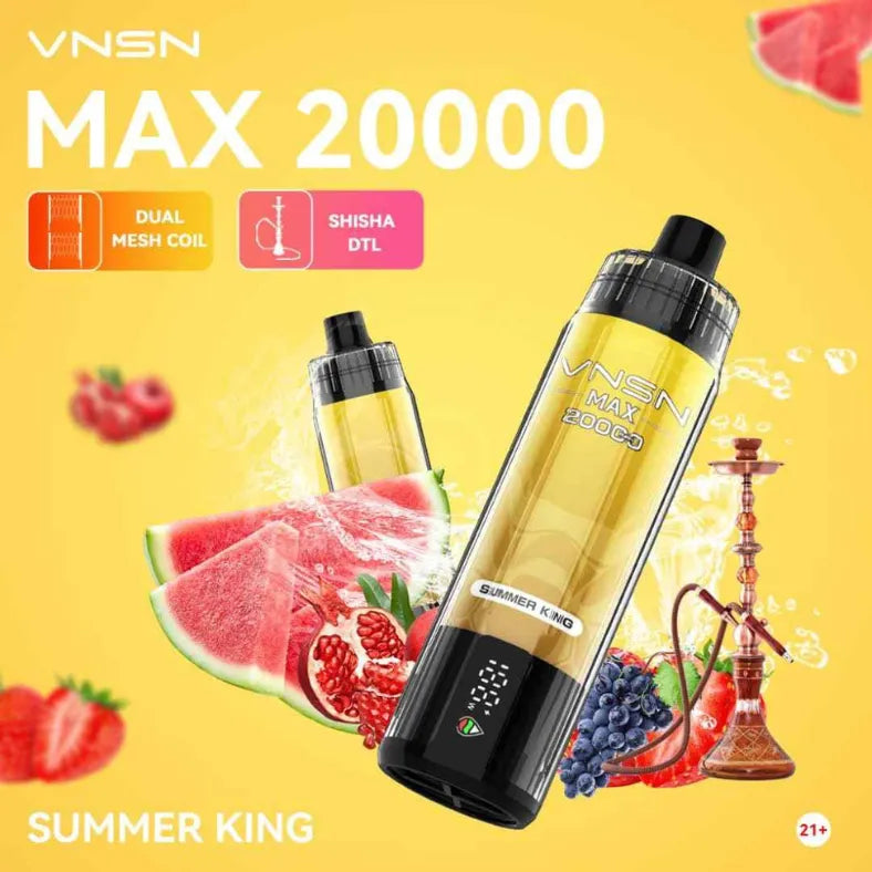 Summer King  - VNSN Max Shisha 20000 Puffs 0% Nicotine Disposable Vape in Dubai, UAE