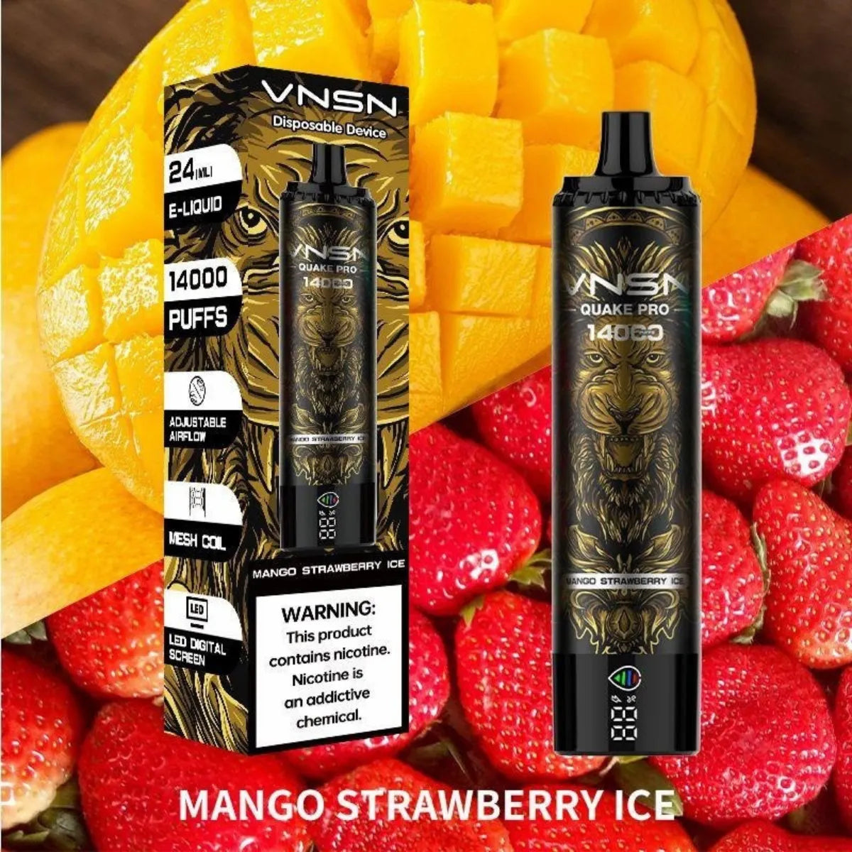 VNSN Quake Pro Disposable 50mg 14000 Puffs Rechargeable Vape