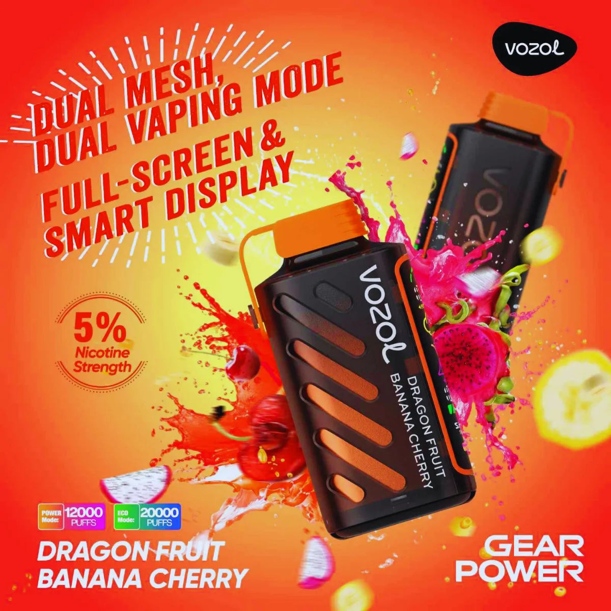 Vozol Gear Power 20000 Puffs Disposable Vape In Dubai