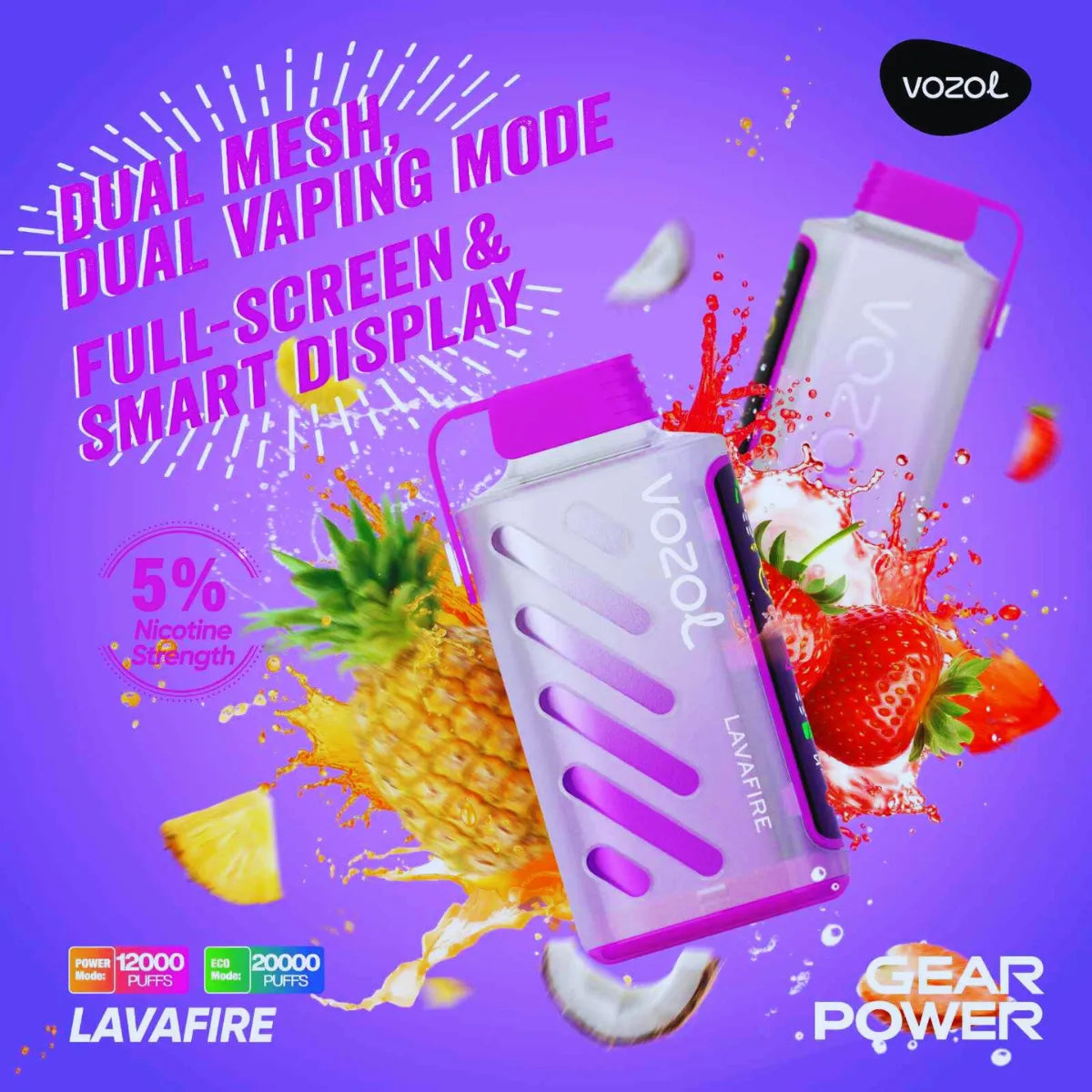 Vozol Gear Power 20000 Puffs Disposable Vape In Dubai